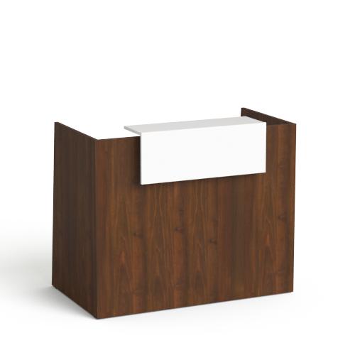 Recepcijas lete Flexx MINI, 130 cm – Riekstkoka / Balta