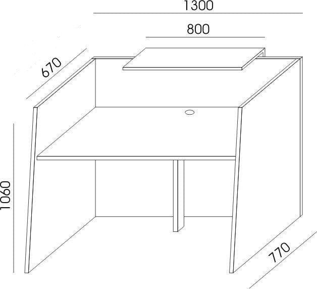Recepcijas lete Flexx MINI, 130 cm