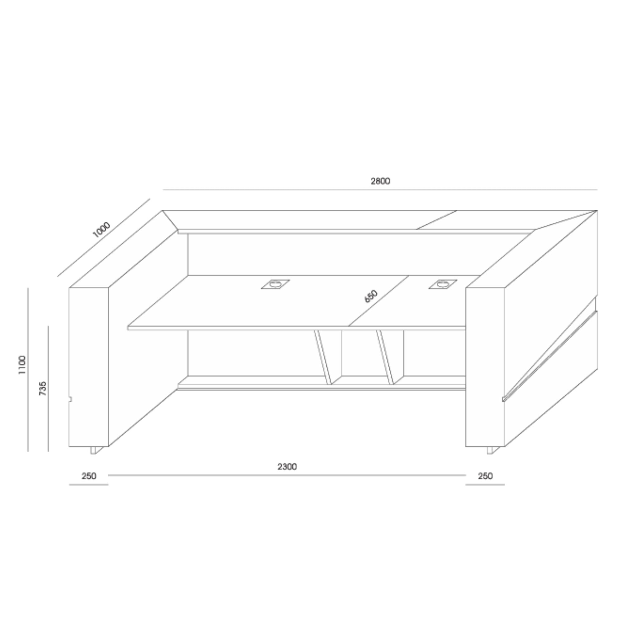 Recepcijas lete ILLUSION, konfigurējama - Ergostock.lv
