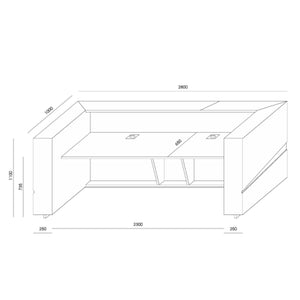 Recepcijas lete ILLUSION, konfigurējama - Ergostock.lv