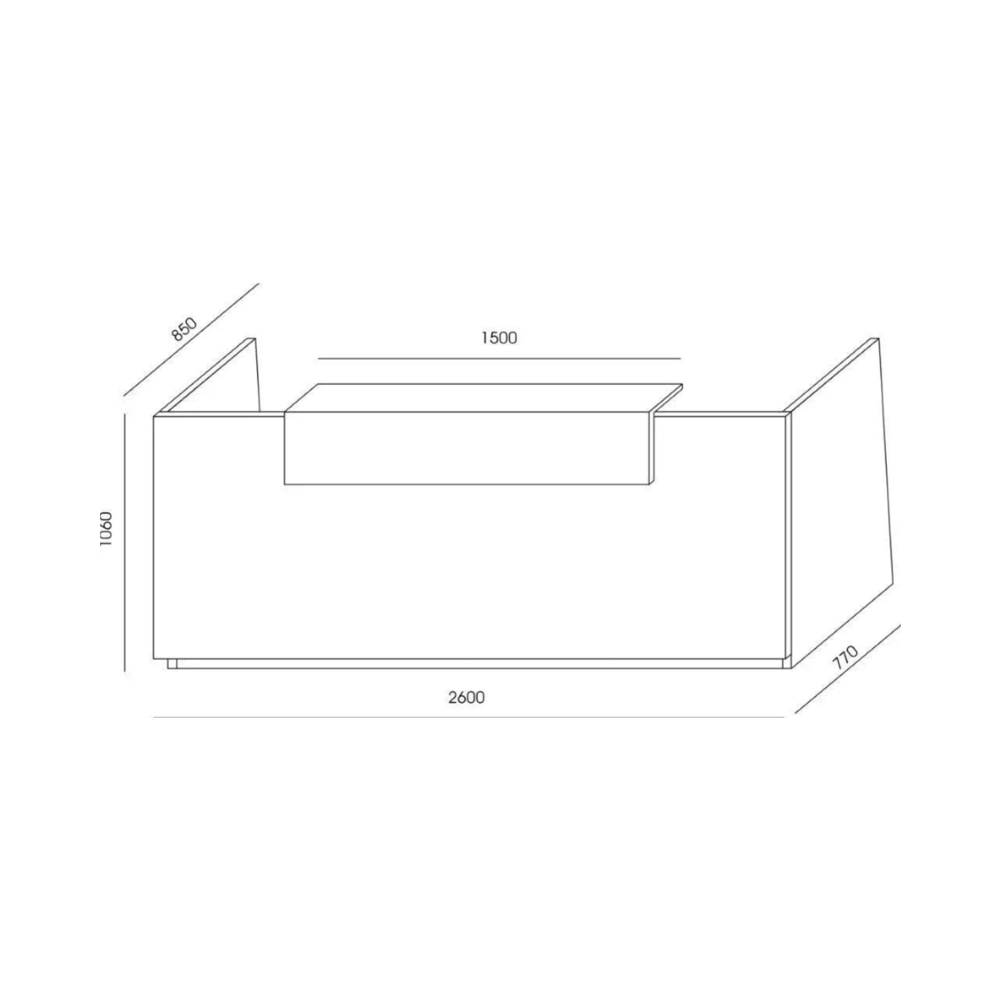 Recepcijas lete LIBRA, 260 cm, konfigurējama - Ergostock.lv