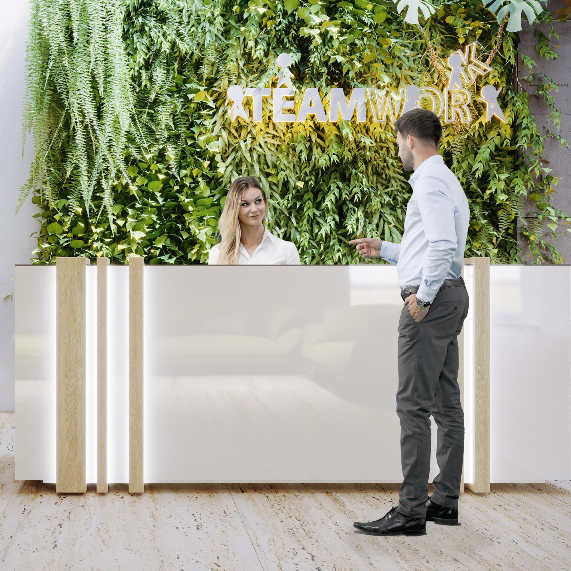 Recepcijas lete MAGIC OAK, 264 cm, konfigurējama - Ergostock.lv