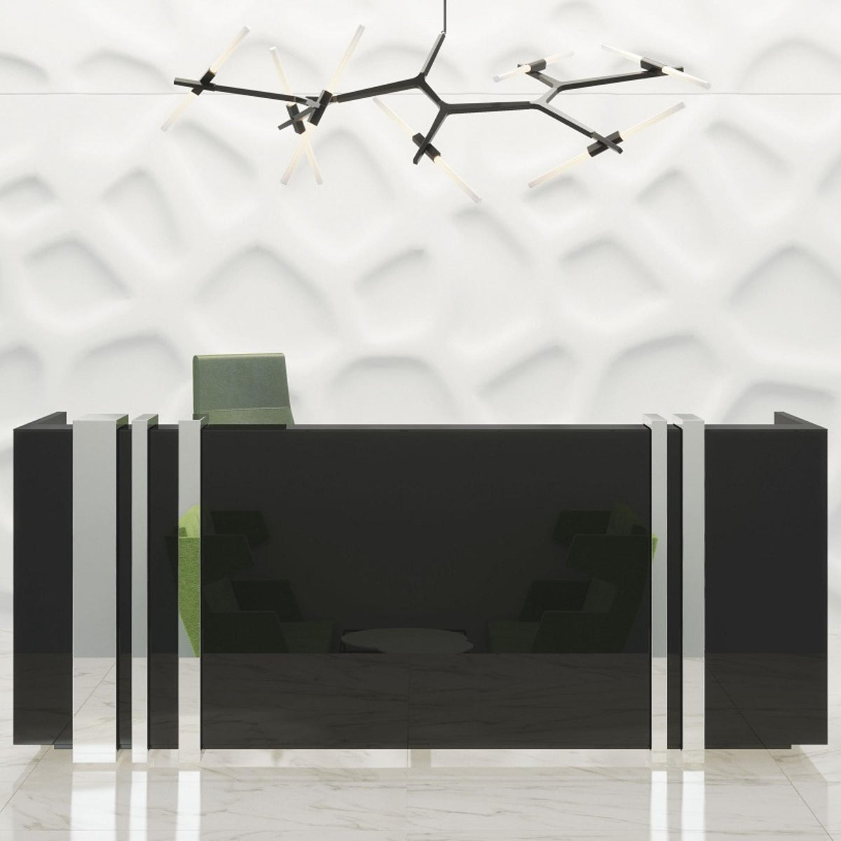 Recepcijas lete MAGIC SHINE, 264 cm, konfigurējama - Ergostock.lv