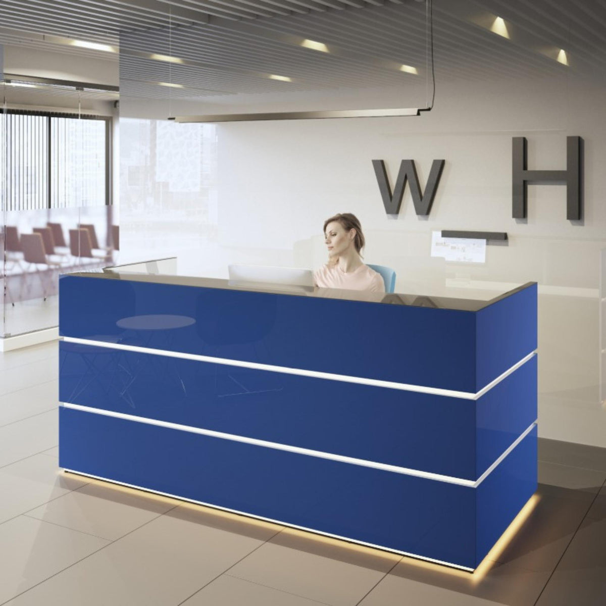 Recepcijas lete PEARL, 240 cm, konfigurējama - Ergostock.lv