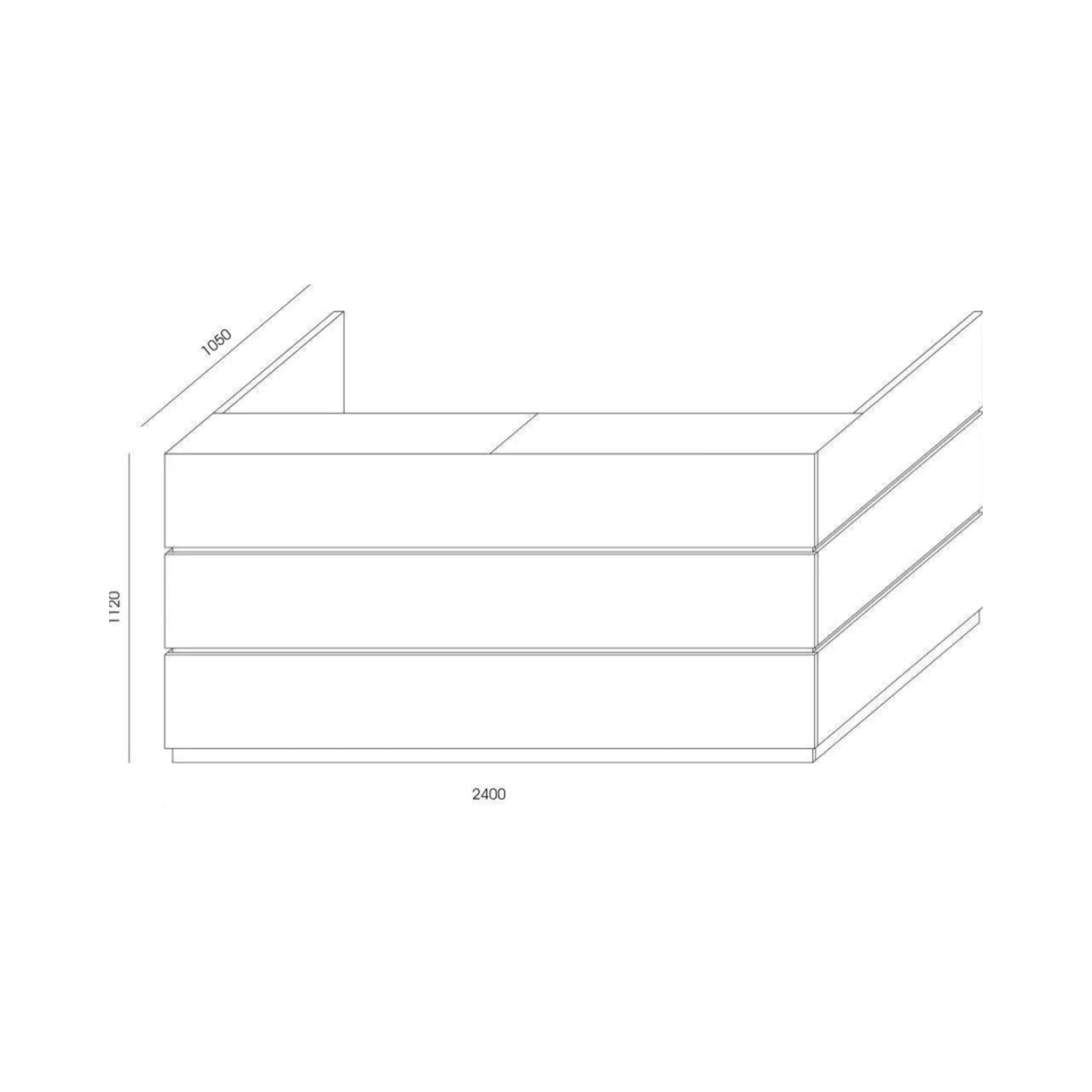 Recepcijas lete PEARL, 240 cm, konfigurējama - Ergostock.lv