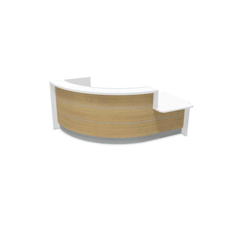 Recepcijas lete VALDE CURVED LOW MODULE, 244 x 184 cm, konfigurējama