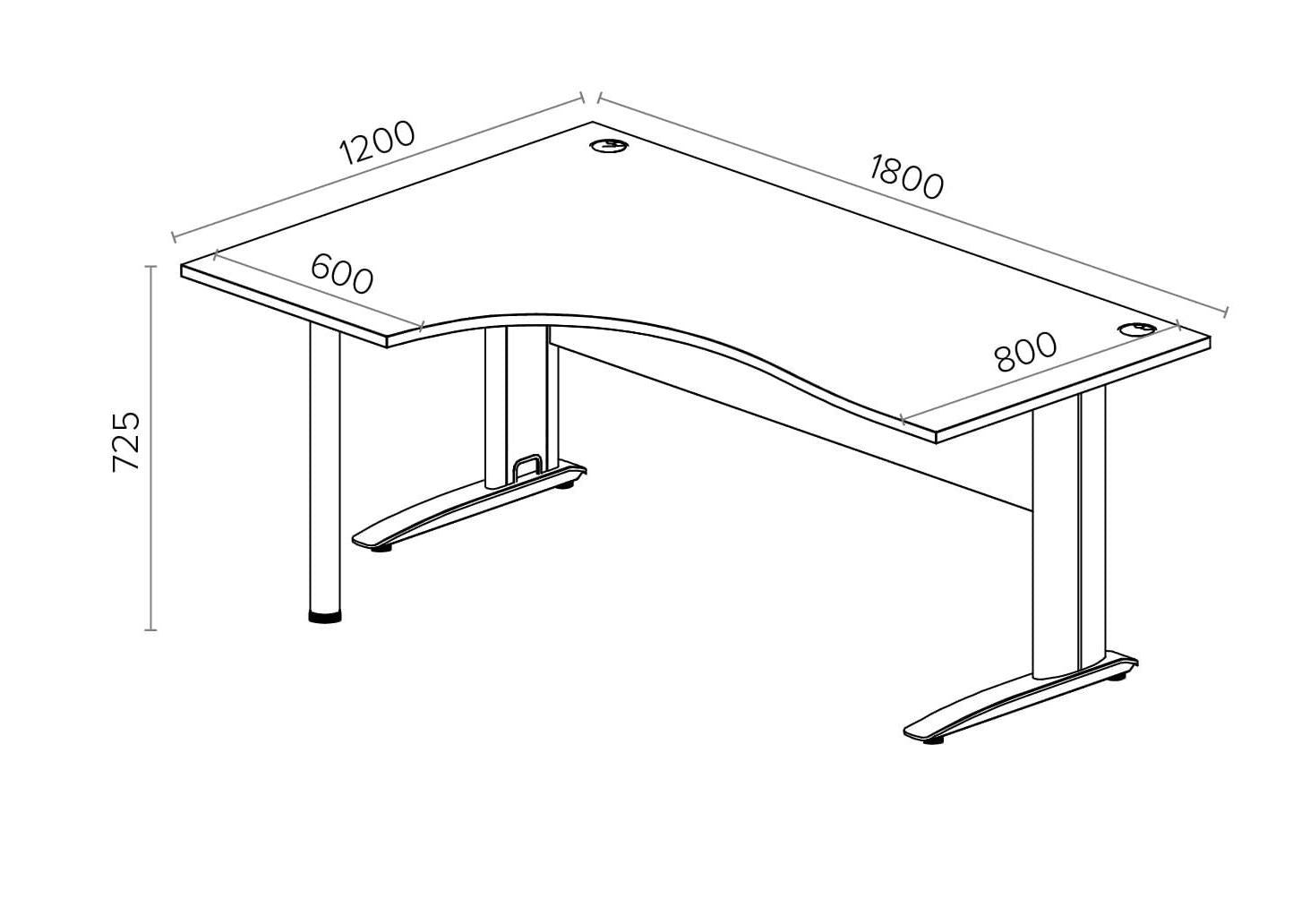 Biroja stūra galds ARETH CORNER, ar nosegpaneli - Ergostock.lv