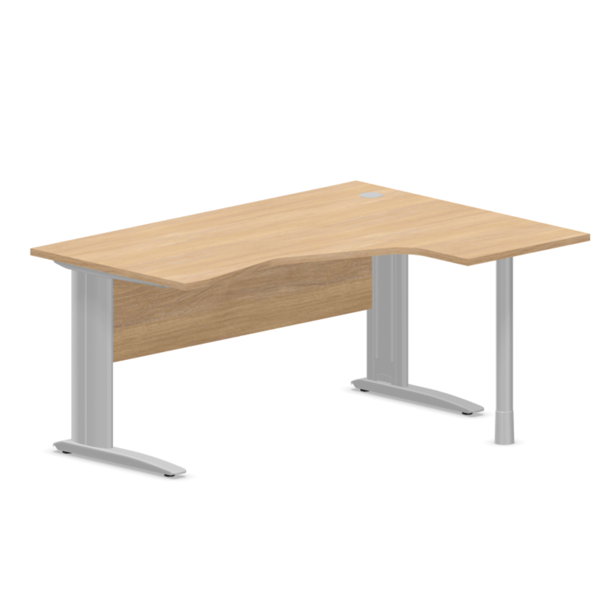 Biroja stūra galds ar nosegpaneli ARETH CORNER, 160 x 120 cm – Labais / Sudraba / Amber Oak