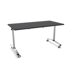 Salokāms konferenču galds uz ritentiņiem FOLD CHROME, 140 x 70 cm; konfigurējams - Ergostock.lv