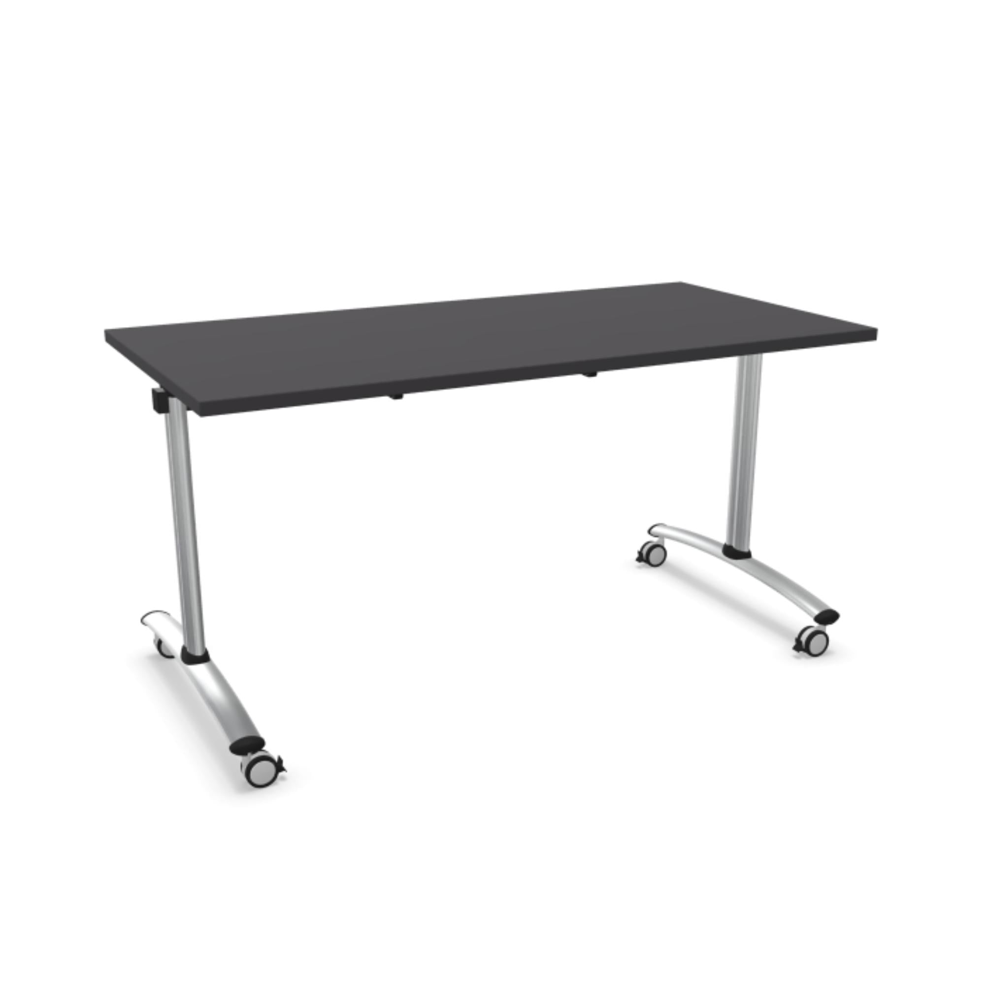 Salokāms konferenču galds uz ritentiņiem FOLD CHROME, 140 x 70 cm; konfigurējams - Ergostock.lv
