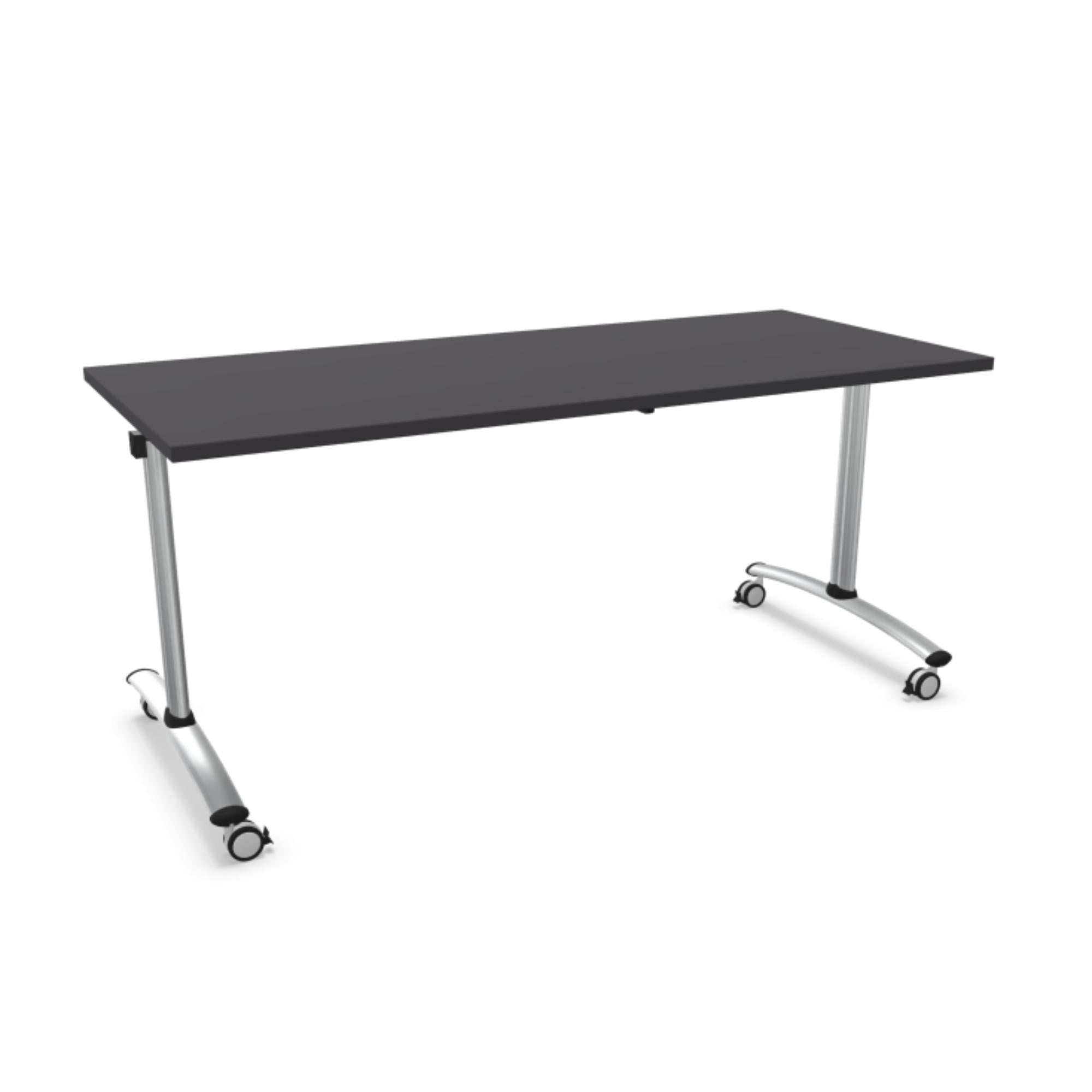 Salokāms konferenču galds uz ritentiņiem FOLD CHROME, 160 x 70 cm; konfigurējams - Ergostock.lv