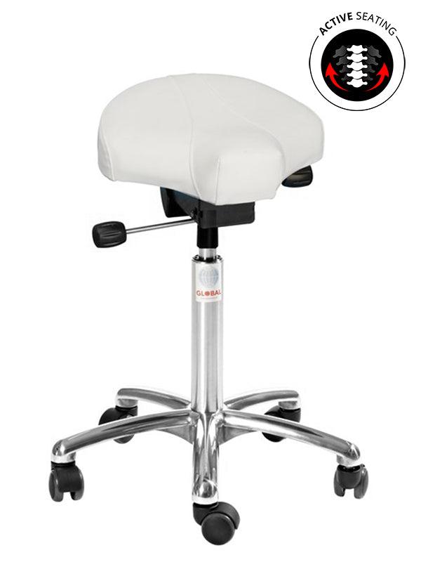 Sedlu krēsls GAMMA ALU Easy Seat, ar regulējamu augstumu 580-770 mm – Balts