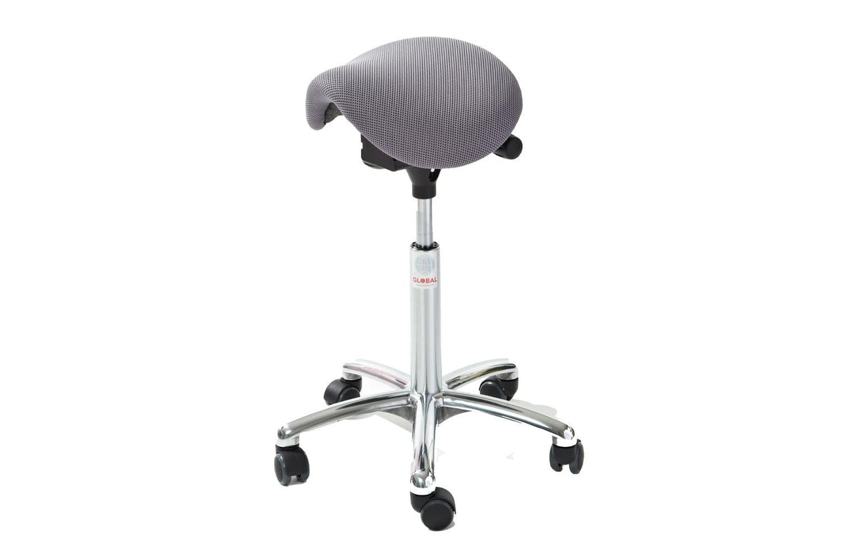 Sedlu krēsls MINI ALU Easy Seat (audums), ar regulējamu augstumu 580-770 mm – Pelēks