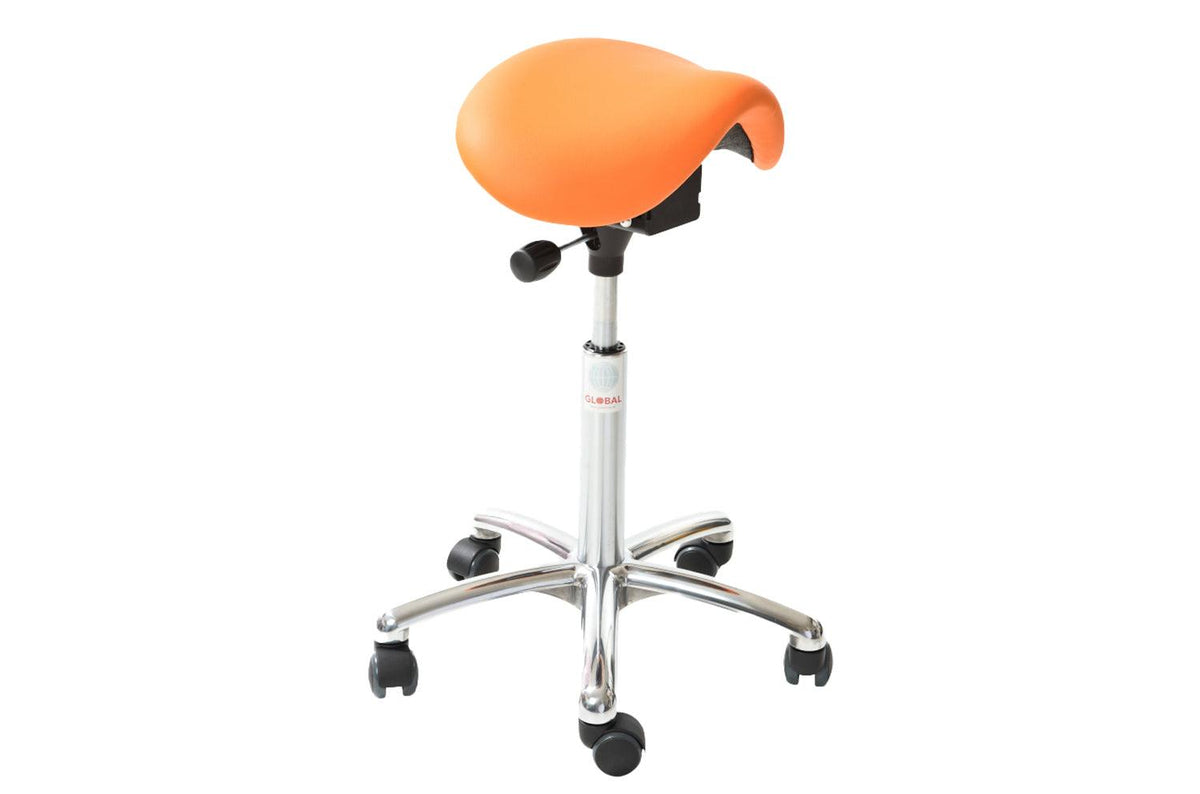 Sedlu krēsls MINI ALU Easy Seat (ekoāda), ar regulējamu augstumu 580-770 mm – Oranžs