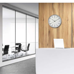 Sienas pulkstenis MAUL Fly, alumīnijs/ balts, diametrs 305 mm