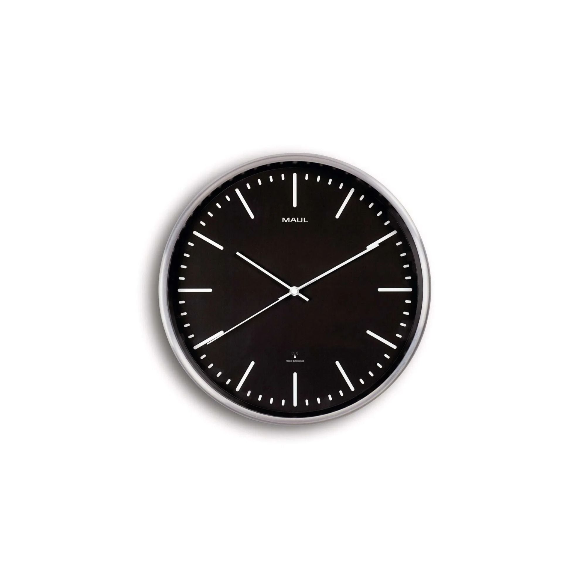 Sienas pulkstenis MAUL Fly, alumīnijs/ melns, diametrs 305 mm