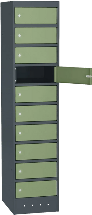 Skapis portatīvo datoru uzglabāšanai SZNL, 10 nodalījumi - Ergostock.lv