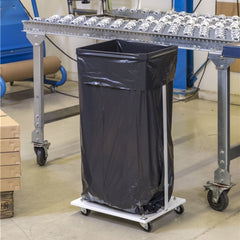 Statīvs atkritumu maisiem KM 125 L, balts, ar riteņiem