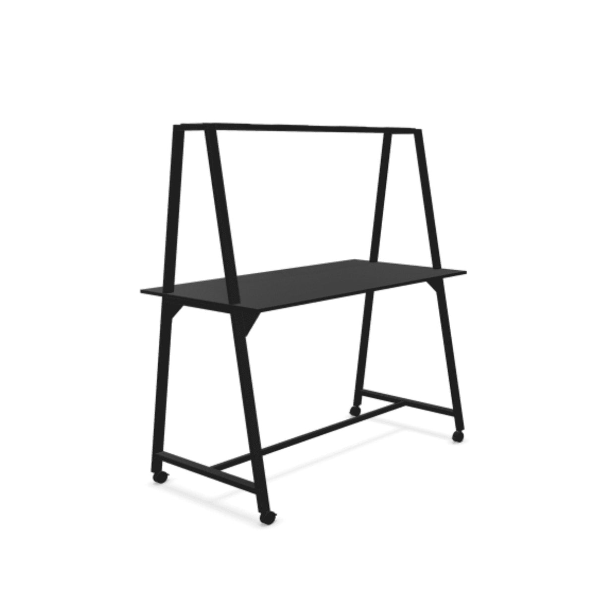 Stāvgalds AART 2, 200 x 100 x 110H cm, ar ritentiņiem – Melna / Melna