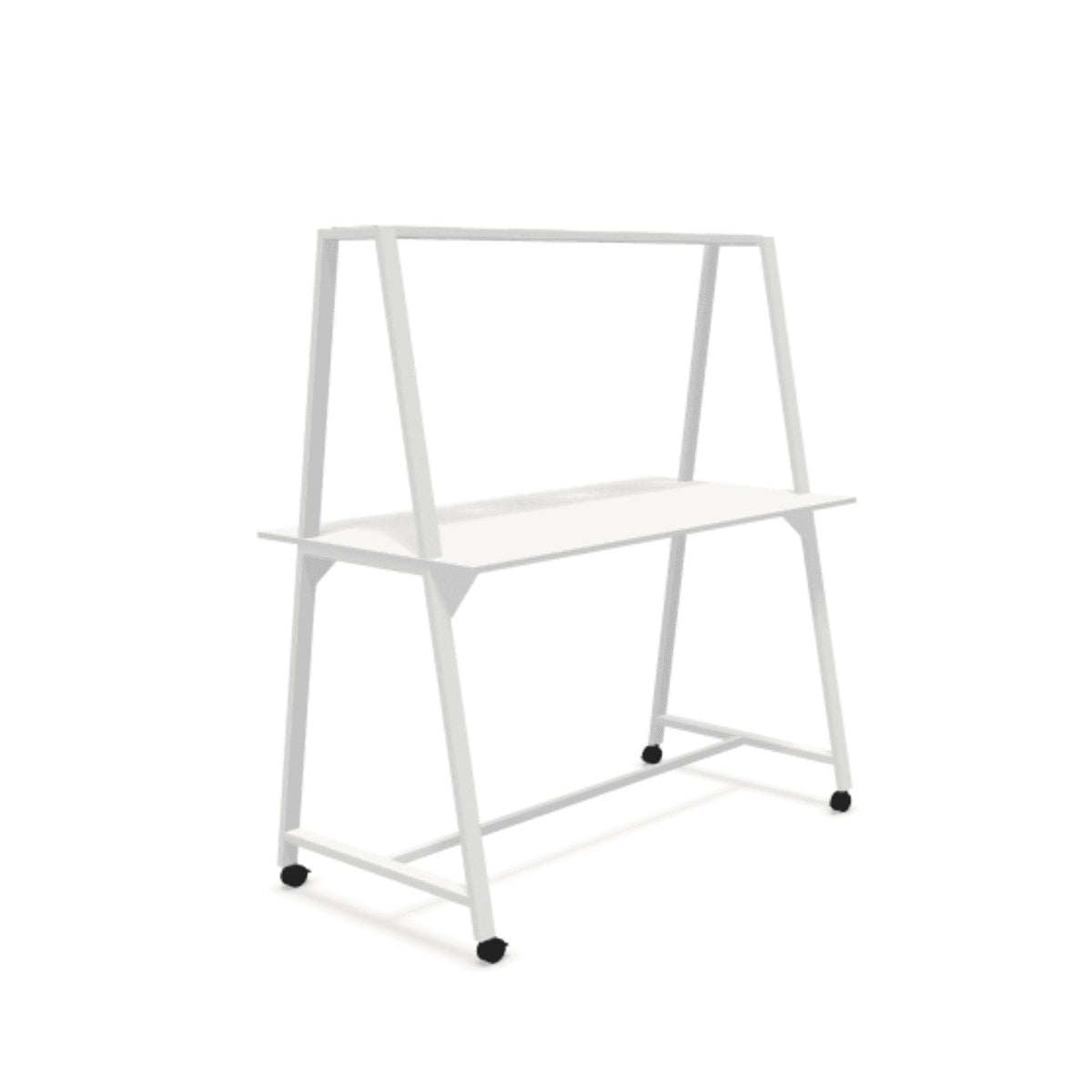 Stāvgalds AART 2, 200 x 100 x 110H cm, ar ritentiņiem – Balta / Balta
