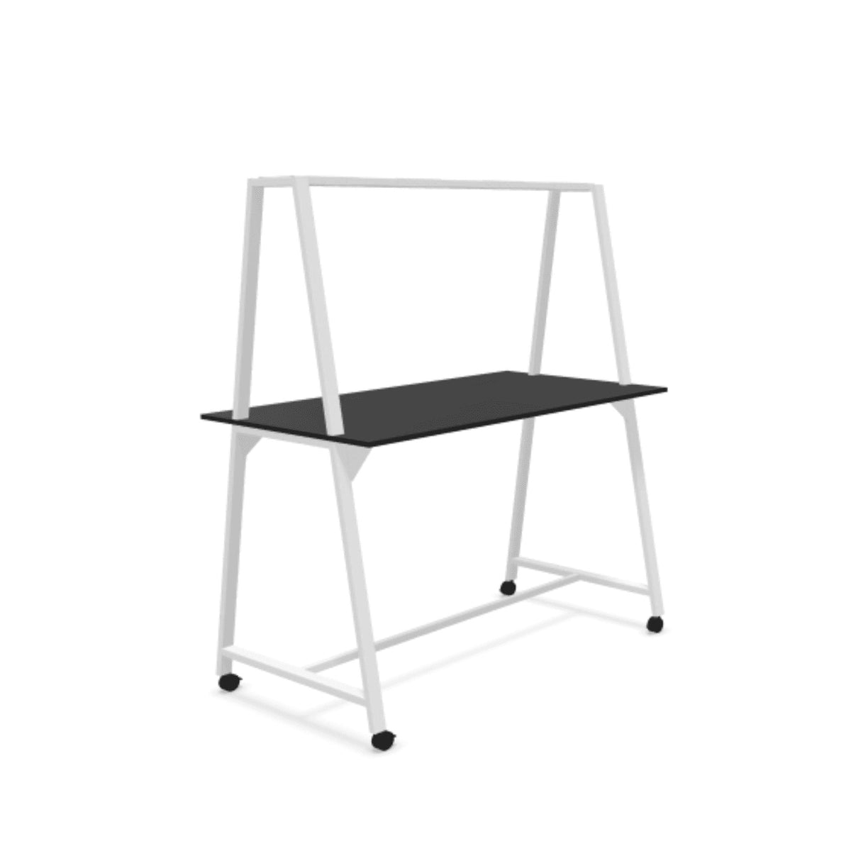 Stāvgalds AART 2, 200 x 100 x 110H cm, ar ritentiņiem – Balta / Melna