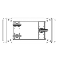 Tērauda ratiņi atkritumiem 400 L, dzelteni, ar riteņiem