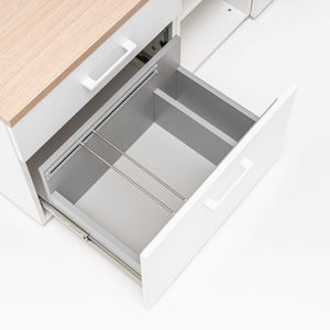 Vadītāju galds OGI W ar plauktu, 160 x 160 cm, mdd; konfigurējams - Ergostock.lv