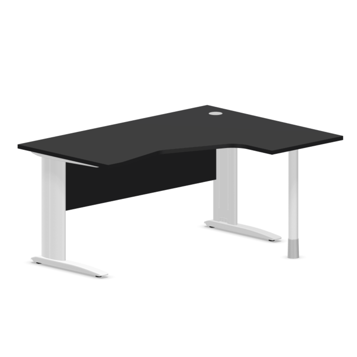 Biroja stūra galds ar nosegpaneli ARETH CORNER, 160 x 120 cm – Labais / Balta / Melna