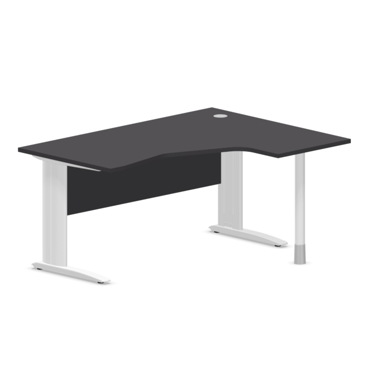 Biroja stūra galds ar nosegpaneli ARETH CORNER, 160 x 120 cm – Labais / Balta / Grafīta