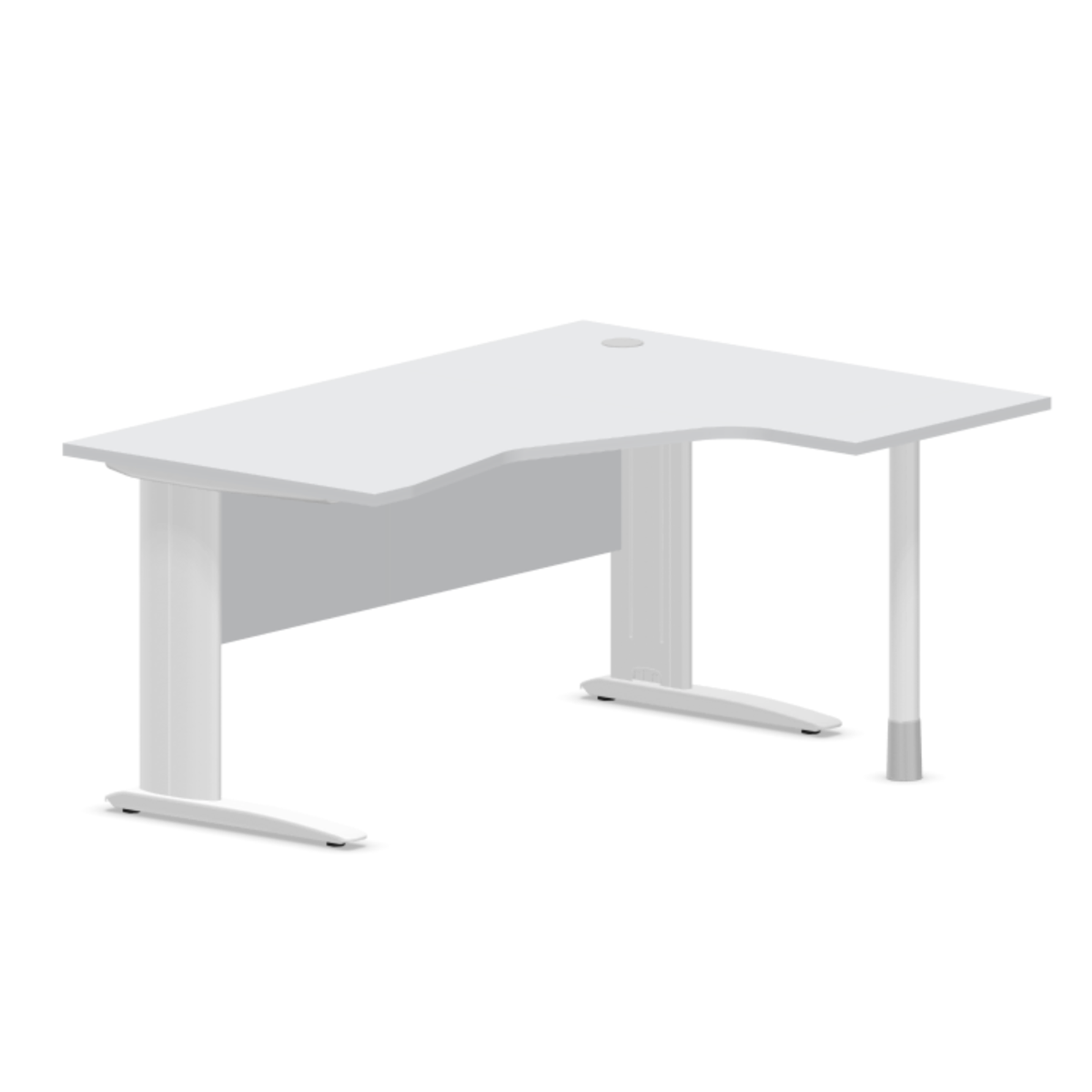 Biroja stūra galds ar nosegpaneli ARETH CORNER, 160 x 120 cm – Labais / Balta / Gaiši pelēka