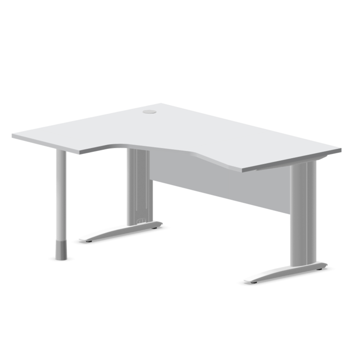 Biroja stūra galds ar nosegpaneli ARETH CORNER, 160 x 120 cm – Kreisais / Balta / Gaiši pelēka