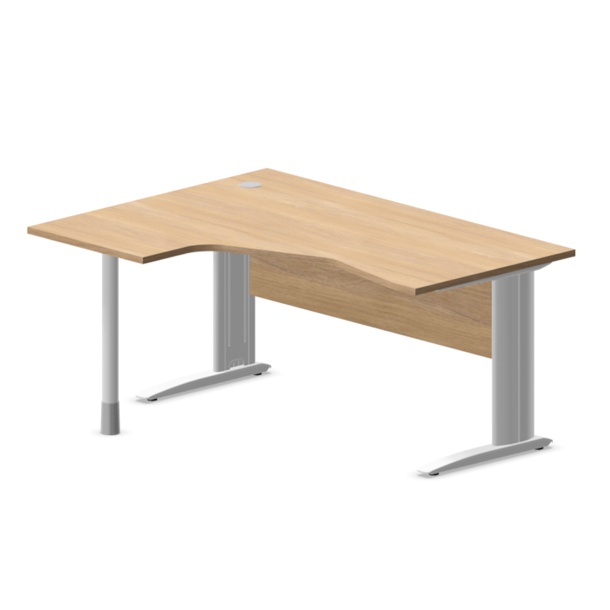 Biroja stūra galds ar nosegpaneli ARETH CORNER, 160 x 120 cm – Kreisais / Balta / Amber Oak