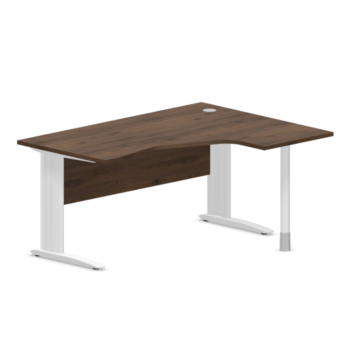 Biroja stūra galds ar nosegpaneli ARETH CORNER, 160 x 120 cm – Labais / Balta / Riekstkoks