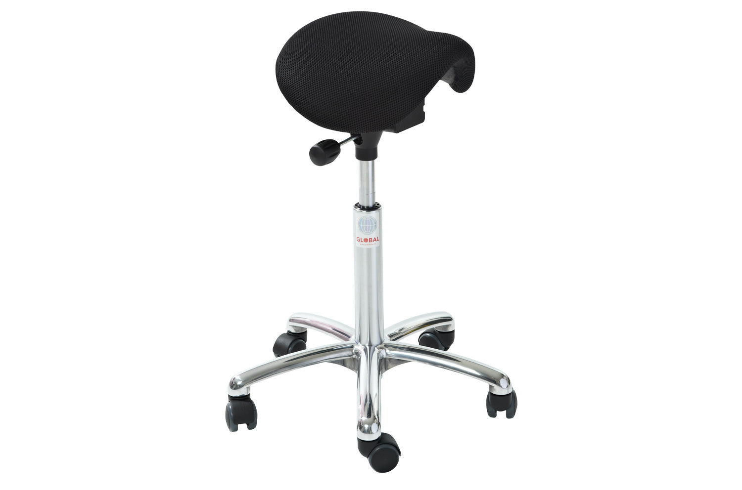 Sedlu krēsls MINI ALU Easy Seat (audums), ar regulējamu augstumu 580-770 mm - Ergostock.lv