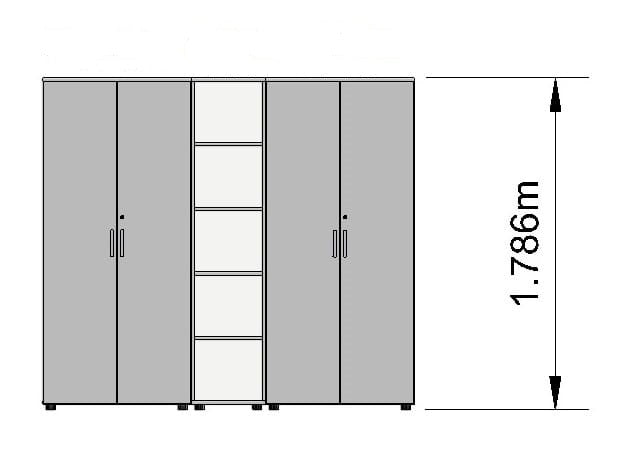 Biroja skapju komplekts Flexx Graphite, trīs skapji, kopējais platums 200 cm, grafīta - Ergostock.lv