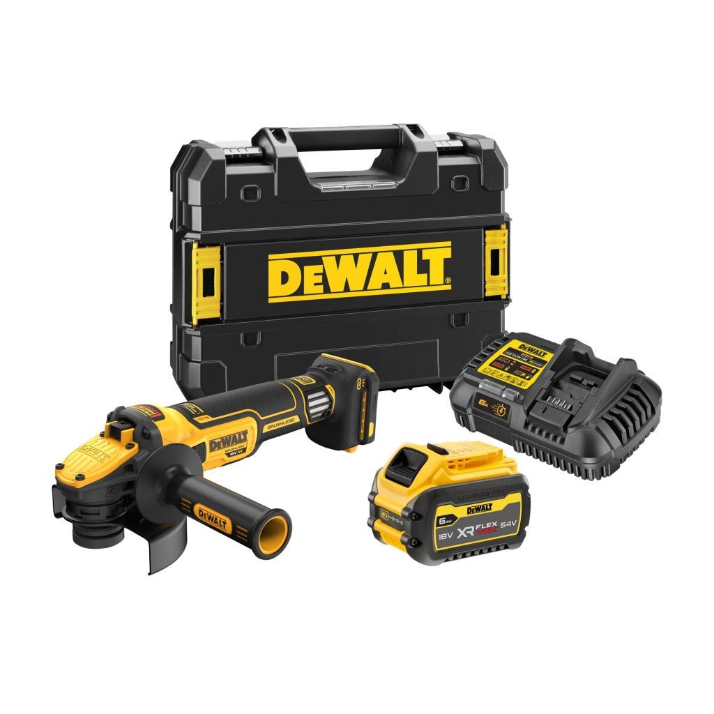 Dewalt DCG409VST1-QW Akumulatora Leņķa Slīpmašīna 18V/54V - Ergostock.lv