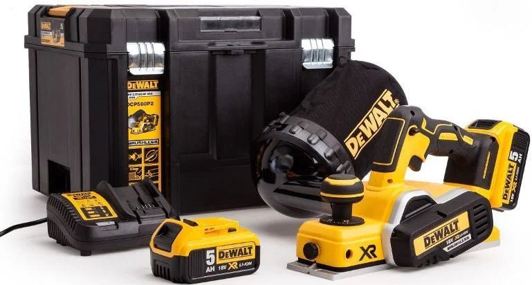 DeWalt DCP580P2-QW Akumulatora Ēvele 2x5Ah 18V - Ergostock.lv