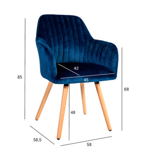 Home4You Krēsls ARIEL 58x585xH85cm materiāls: audums krāsa: gaiši zils kājas dižskabardis - Ergostock.lv