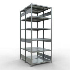 Metāla plaukts Schulte Multiplus 2500 mm x1000 mm divpusējs plug in x2-Ergostock