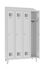 Garderobes skapis Sloping Top ar kāju rāmi 4 nodalījumi-Ergostock