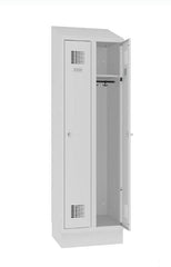 Garderobes skapis Sloping Top ar cokolu 2 nodalījumi-Ergostock