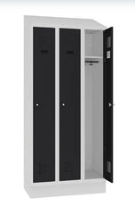 Garderobes skapis Sloping TOP ar cokolu 3 nodalījumi-Ergostock