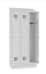 Garderobes skapis Sloping TOP ar cokolu 3 nodalījumi-Ergostock