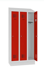 Garderobes skapis Sloping TOP ar cokolu 3 nodalījumi-Ergostock