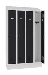 Garderobes skapis Sloping TOP ar cokolu 4 nodalījumi-Ergostock