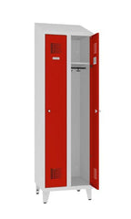 Garderobes skapis Sloping Top ar kāju rāmi 2 nodalījumi-Ergostock