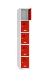 Metāla skapis Classic 1R ar 5 nodalījumiem-Ergostock