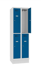 Metāla skapis Classic 2R ar cokolu 4 nodalījumi-Ergostock