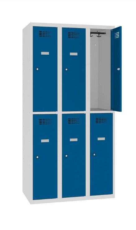 Metāla skapis Classic 3R 6 nodalījumi-Ergostock