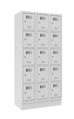 Metāla skapis Classic 3R ar cokolu 15 nodalījumi-Ergostock